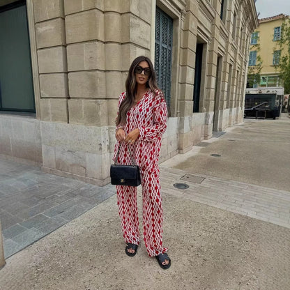 Wide Palazzo Pants for Women with Modern Geometric Pattern Chic and Style