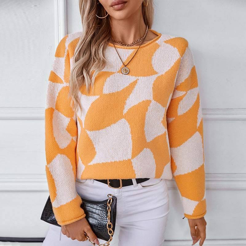 Pull over en tricot pour femmes avec motif moderne et coupe décontractée Chic und Stil