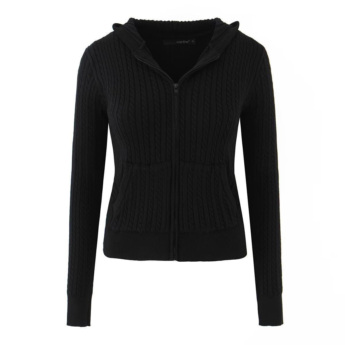 Dames pull en laine confortable avec capuche et fermeture éclair Chic und Stil