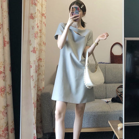 Robe A-Line décontractée pour femme avec ourlet asymétrique Chic und Stil