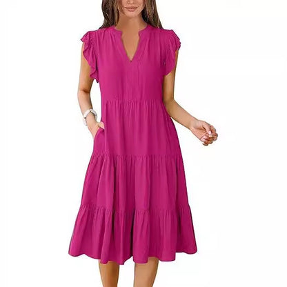 Robe de loisir pour femmes avec des détails en volants et des poches Chic und Stil