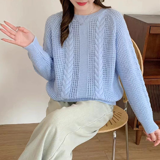 Pull en grosse maille pour dames avec motif en torsades et coupe décontractée Chic und Stil