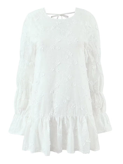 Robe tunique aérienne pour femmes avec broderies florales et ourlet en dentelle Chic und Stil