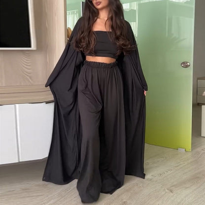 Dames élégant ensemble de lounge avec cardigan large Chic und Stil