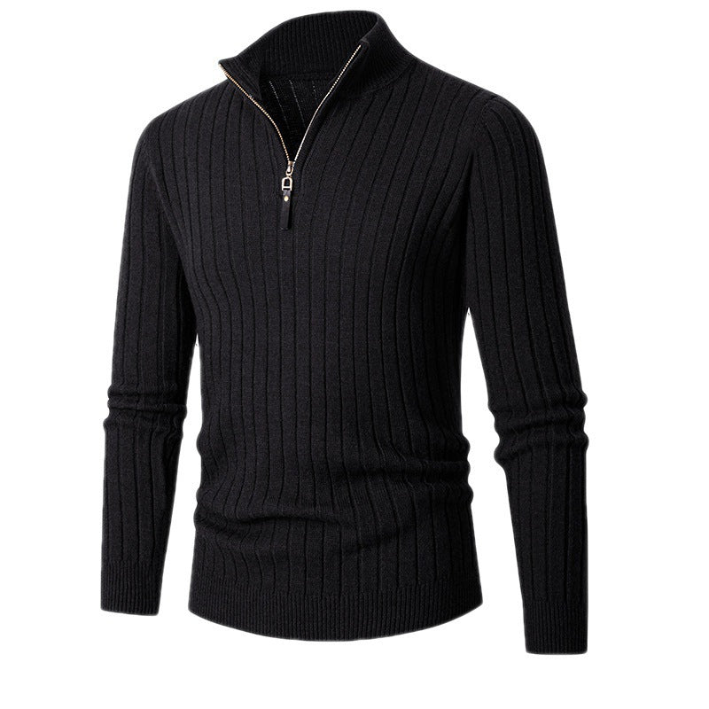 High collar pullover with zipper for men Chic und Stil