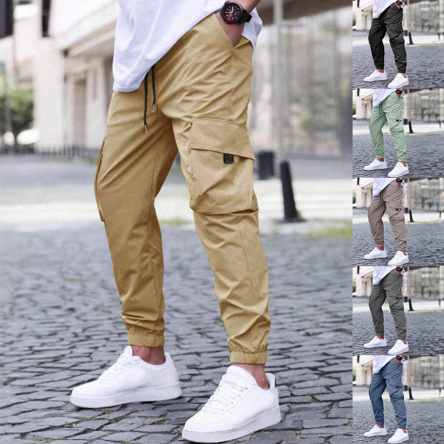 Men's cargo pants with practical side pockets and elastic cuffs Chic and Style
