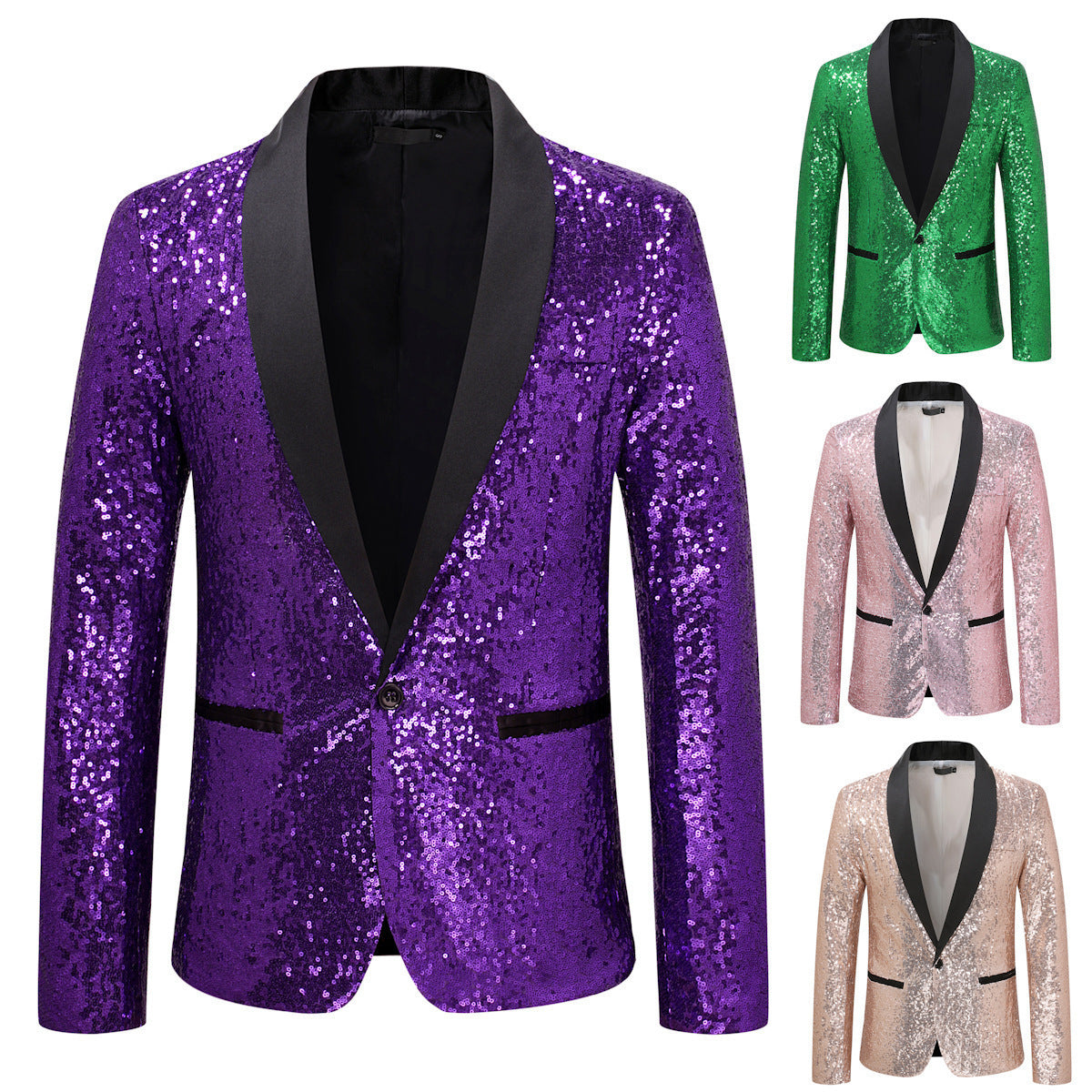 Dames Bl sparkling blazer avec revers noir Chic und Stil