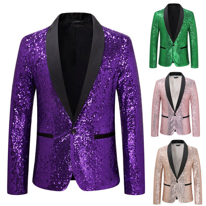 Dames Bl sparkling blazer avec revers noir Chic und Stil