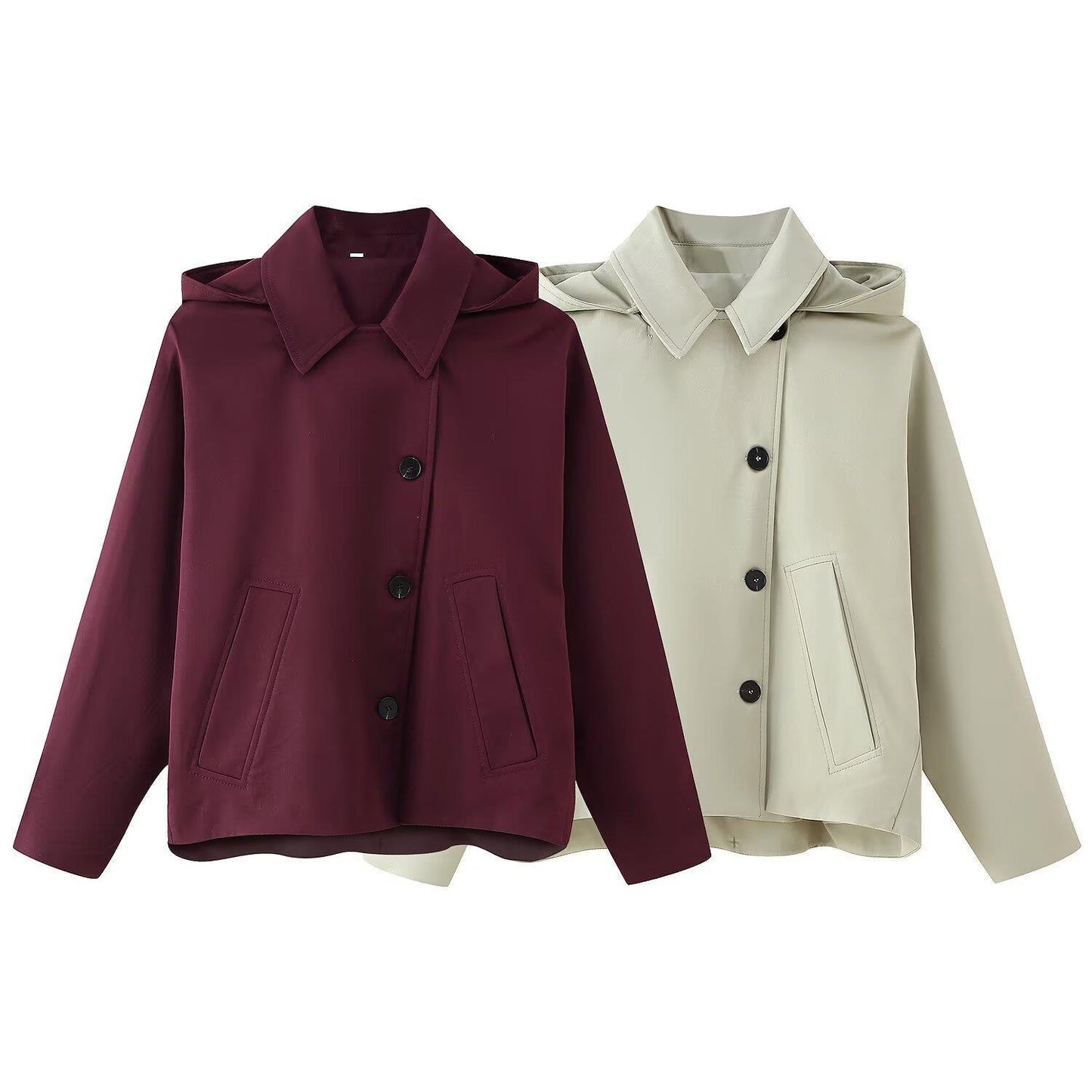 Women's transitional jacket with high collar and practical pockets Chic und Stil