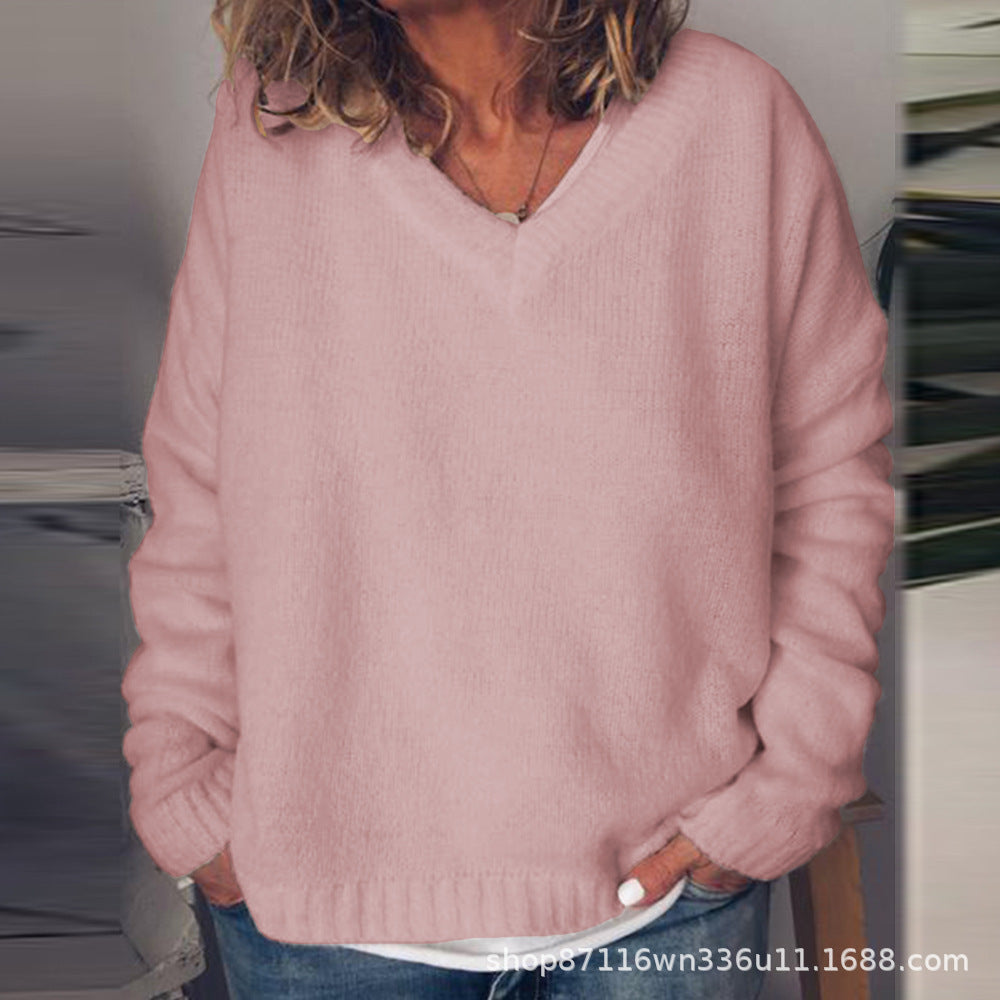 Pull en V de dames en tricot doux Chic und Stil