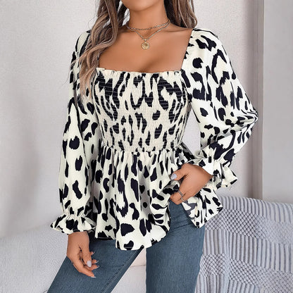Chemisier à lacets pour dames avec une coupe ample et un imprimé animal à la mode Chic und Stil