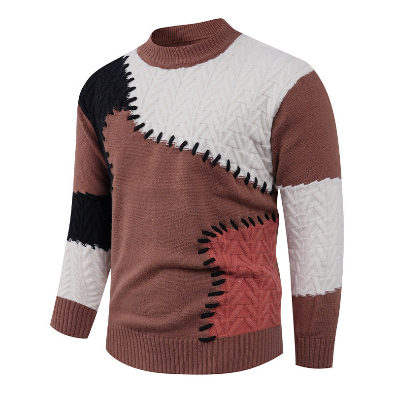 Pull mode pour homme avec un design patchwork unique Chic und Stil