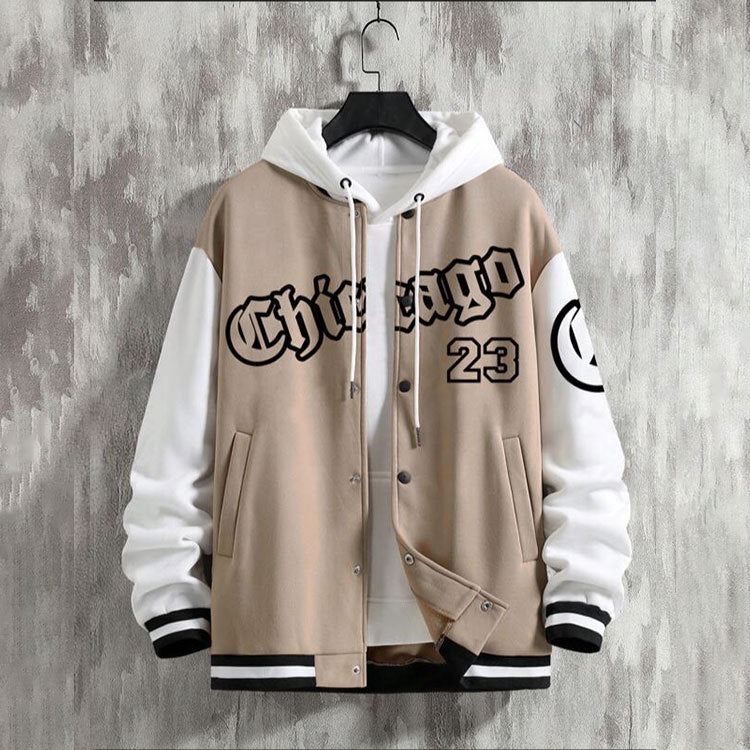 Veste à capuche sportive pour hommes avec design de baseball moderne et poches latérales pratiques Chic und Stil
