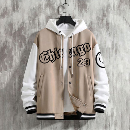 Veste à capuche sportive pour hommes avec design de baseball moderne et poches latérales pratiques Chic und Stil