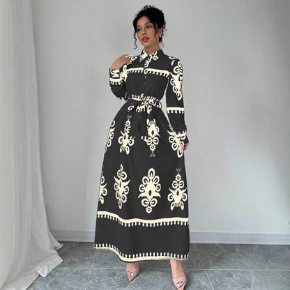 Robe maxi femme avec motif vintage Chic und Stil