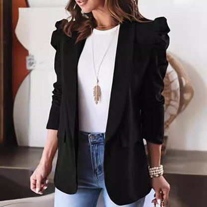 Veste à la mode pour femmes avec des manches bouffantes intégrées et des poches pratiques Chic und Stil