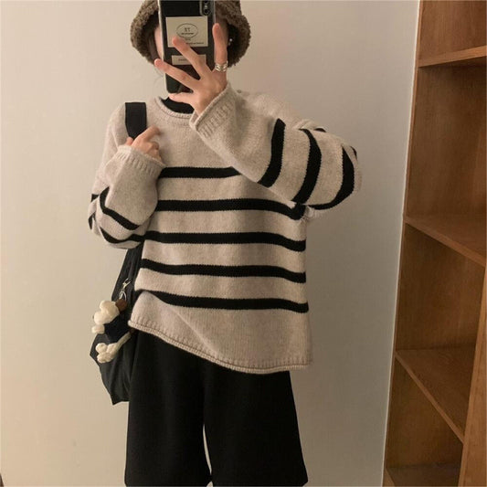 Femmes Pull rayé décontracté en matériau doux Chic und Stil