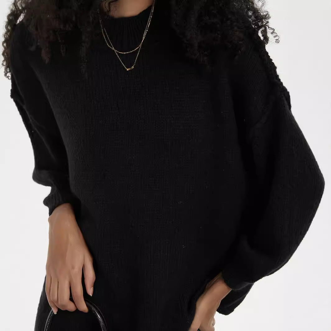 Pull en tricot élégant pour femmes avec col montant et coupe décontractée Chic und Stil