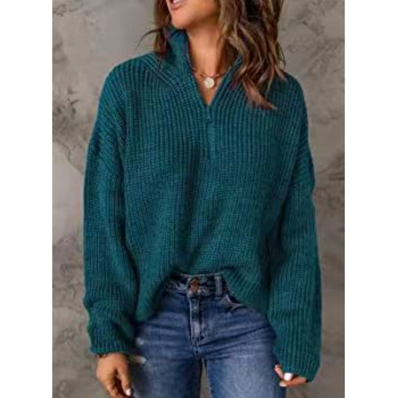 Pull en tricot pour femmes avec fermeture éclair courte Chic und Stil