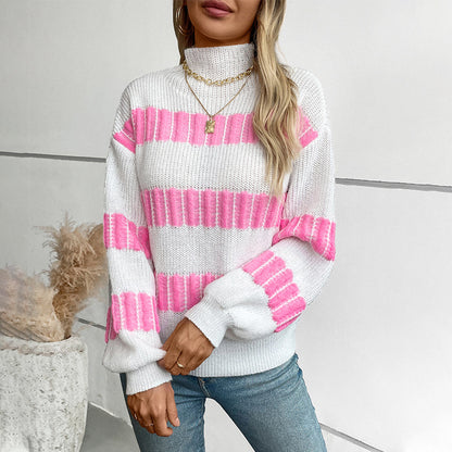 Pull en tricot de haute qualité pour dames avec des rayures finement structurées Chic und Stil