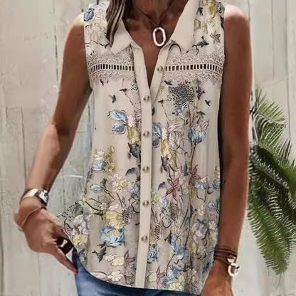 Chemisier pour femmes avec design patchwork floral et col élégant Chic und Stil