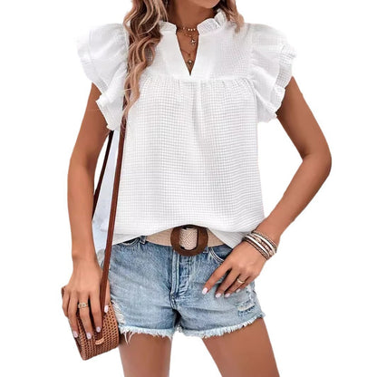 Blouse femme avec manches froncées et texture Chic und Stil