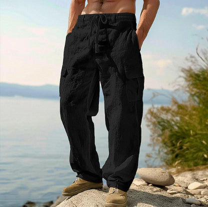 Pantalon cargo décontracté pour hommes avec taille ajustable et poches latérales pratiques Chic und Stil