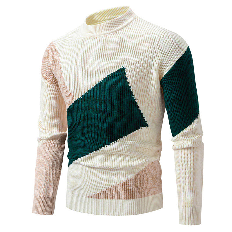 Trendy turtleneck pullover for men with a modern graphic design Chic and Style
