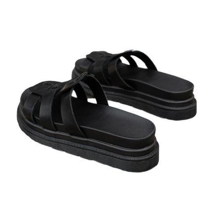 Pantoufles confortables pour dames avec design de lanière à la mode Chic und Stil