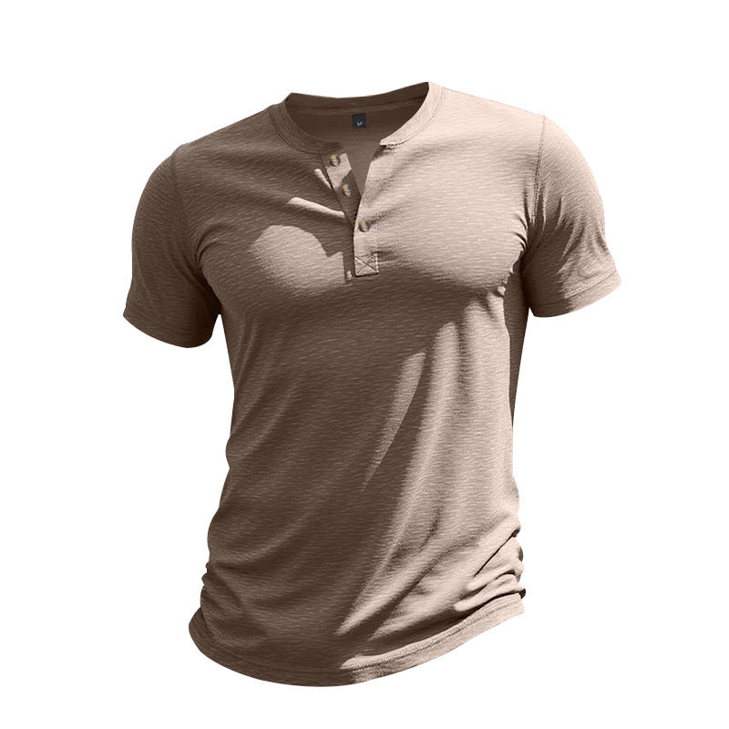 T-shirt Henley à manches courtes décontracté pour hommes en matériau respirant Chic und Stil