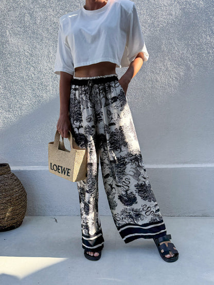 Pantalons de pyjama amples imprimés pour dames Chic und Stil
