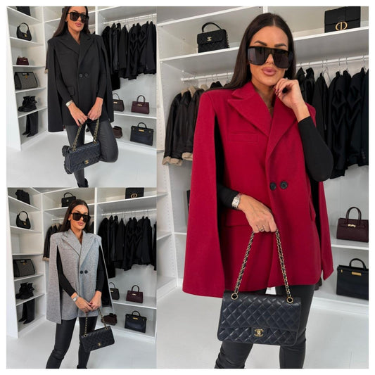 Blazer Cape à double bouton pour femmes Chic und Stil