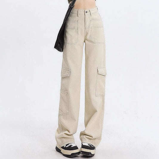 Jeans cargo pour femmes à jambes larges avec poches latérales pratiques Chic und Stil