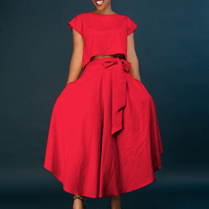 Robe maxi asymétrique pour femmes avec ceinture enroulée Chic und Stil