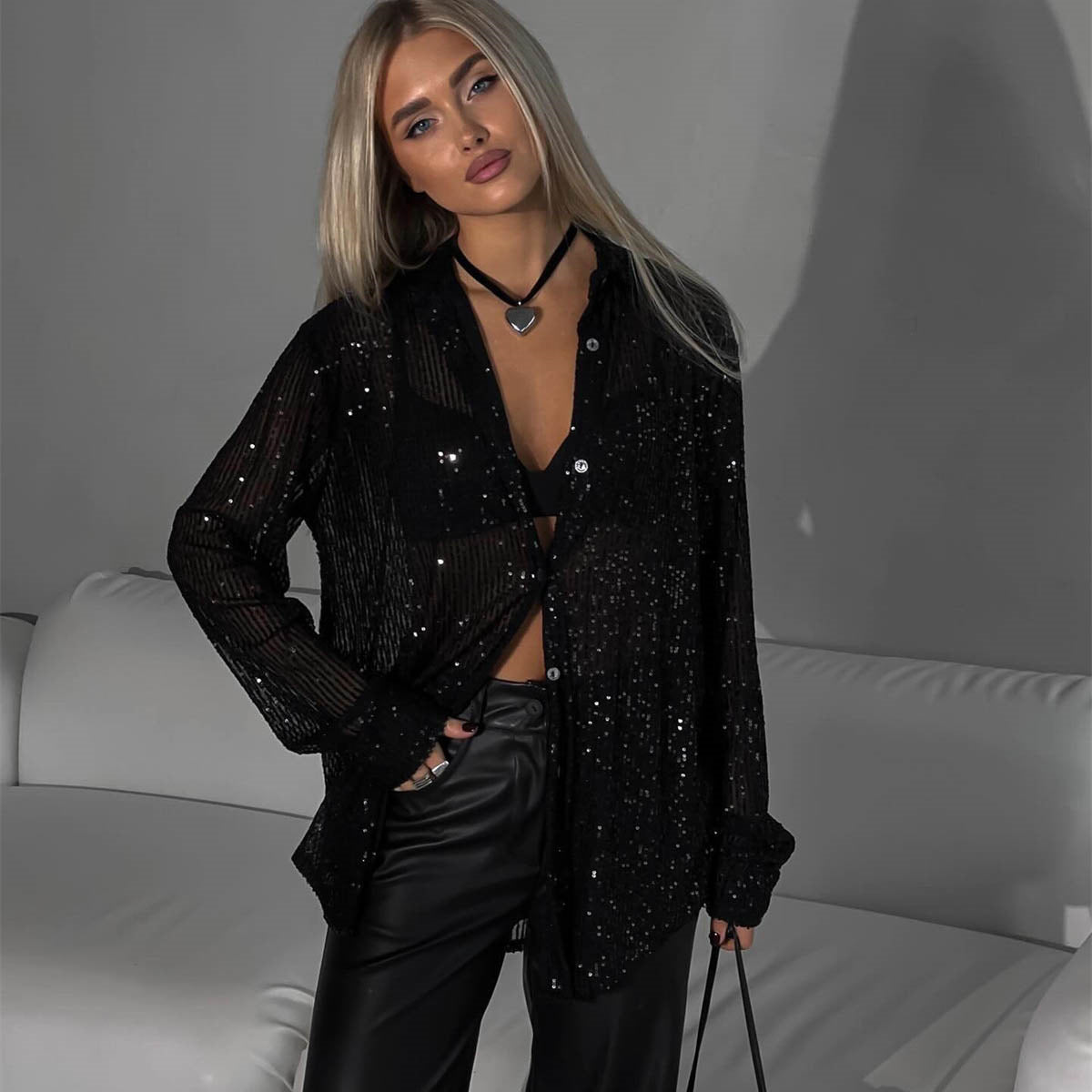 Women glittering blouse glamorous Chic and Style