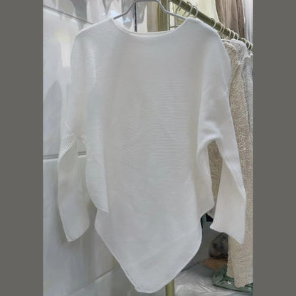 Pull femme décontracté avec coupe asymétrique et col large Chic und Stil