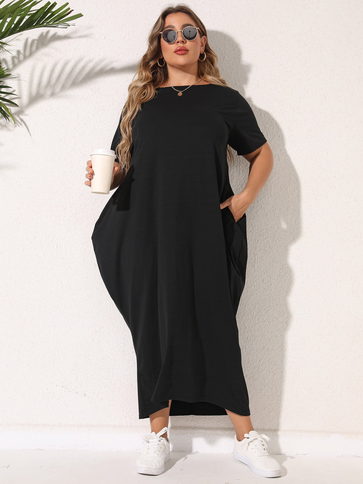 Femmes Grande Taille Robe Maxi Décontractée Chic und Stil