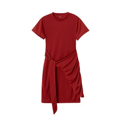 Robe T-Shirt drapée de loisirs pour femmes Chic und Stil