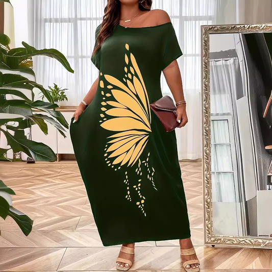 Robe maxi femme avec motif papillon élégant Chic und Stil