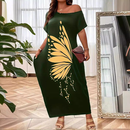 Robe maxi femme avec motif papillon élégant Chic und Stil