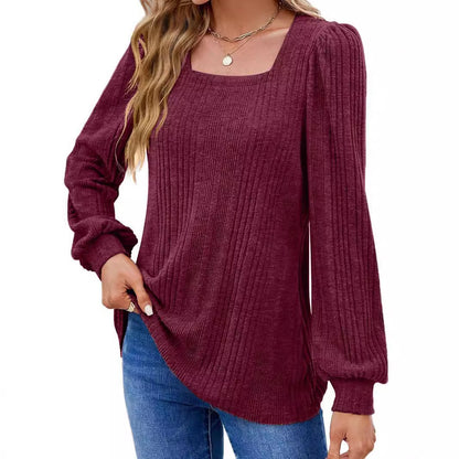 Pull à manches bouffantes côtelé Chic und Stil pour femmes