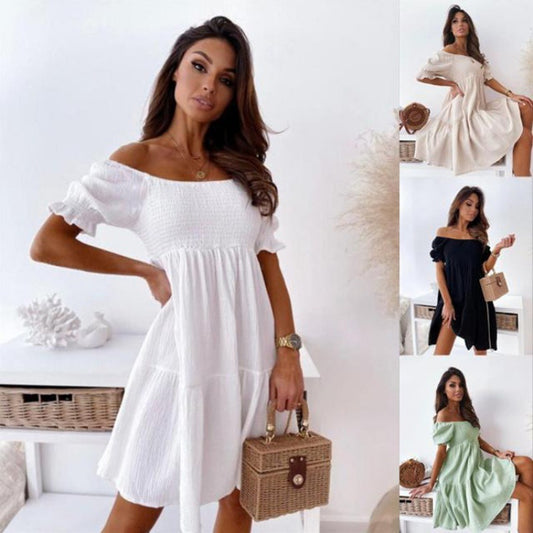 Robe mini off-shoulder avec volants pour femmes Chic und Stil