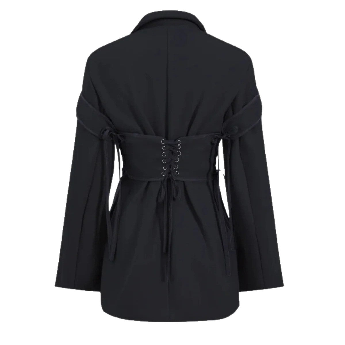 Asymmetrical blazer jacket for women with laces and wide sleeves Chic and Style