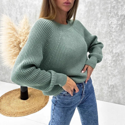 Pull femme avec une structure de mailles lâches et une coupe décontractée Chic und Stil