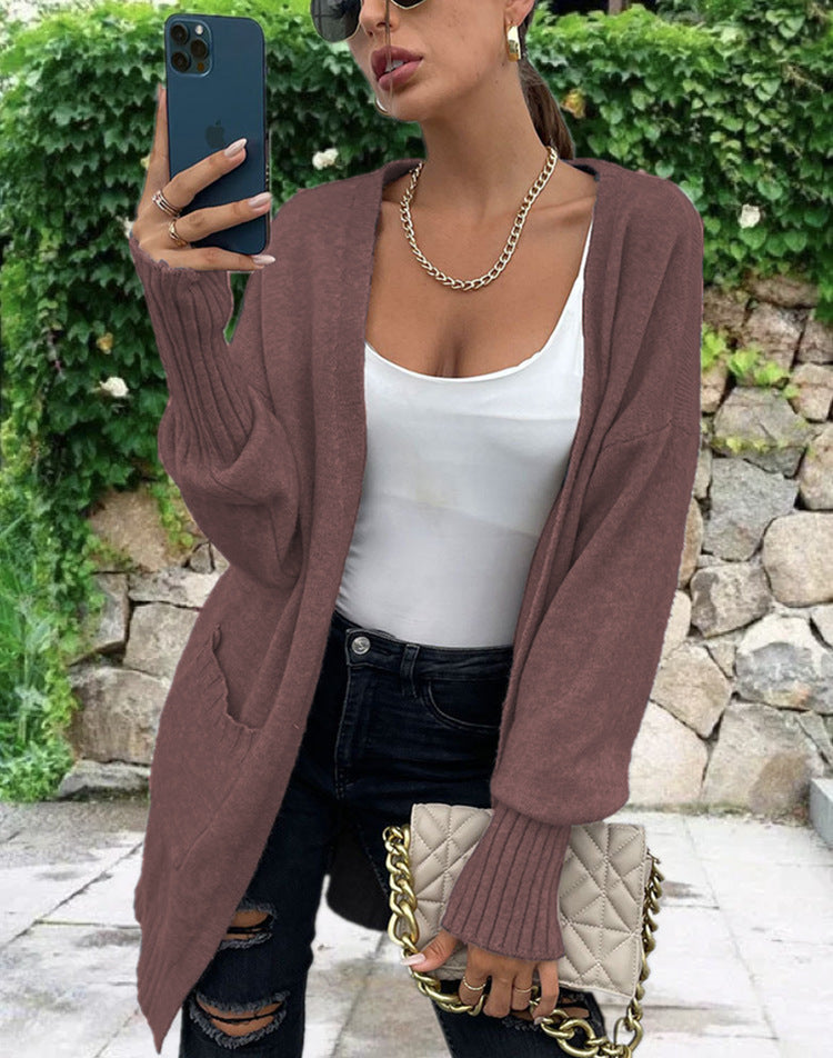 Dames Grosse Maille Cardigan Chic und Stil