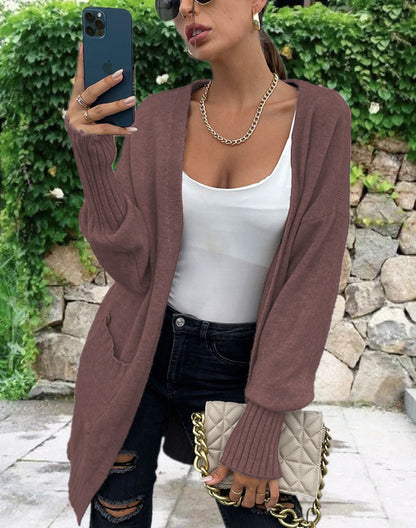 Dames Grosse Maille Cardigan Chic und Stil