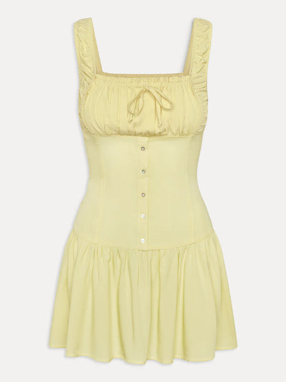 Robe mini femme avec détails en volants et nœud décoratif Chic und Stil