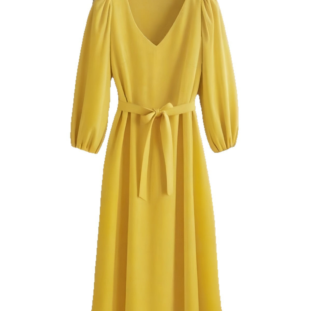 Robe maxi femme avec décolleté en V et élégantes manches bouffantes Chic und Stil