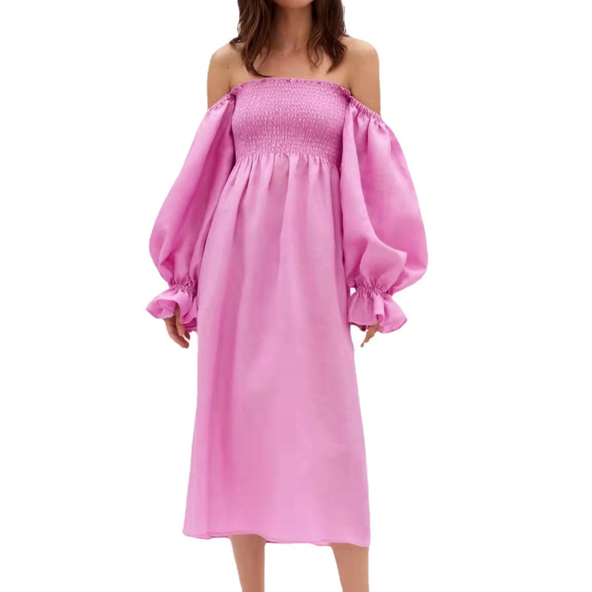 Robe maxi pour femmes avec des manches bouffantes volumineuses et un haut élastique Chic und Stil