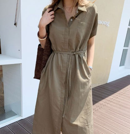 Robe chemise utilitaire élégante pour dames Chic und Stil